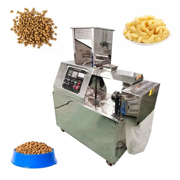 5.5kw Snack Bar Twin Screw Extruder Puffed Corn Chips Snacks Gıda Yapma Makinesi